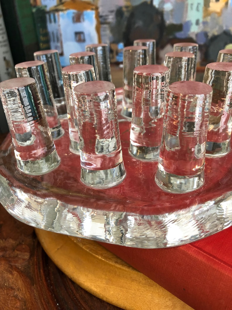 Vintage Scandinavian Art Glass Tea Light Holder or Stand // Etsy