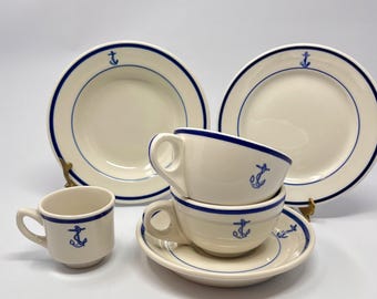CHOICE: Vintage US Navy Mess Wardroom Officer Fouled Anchor Dishes