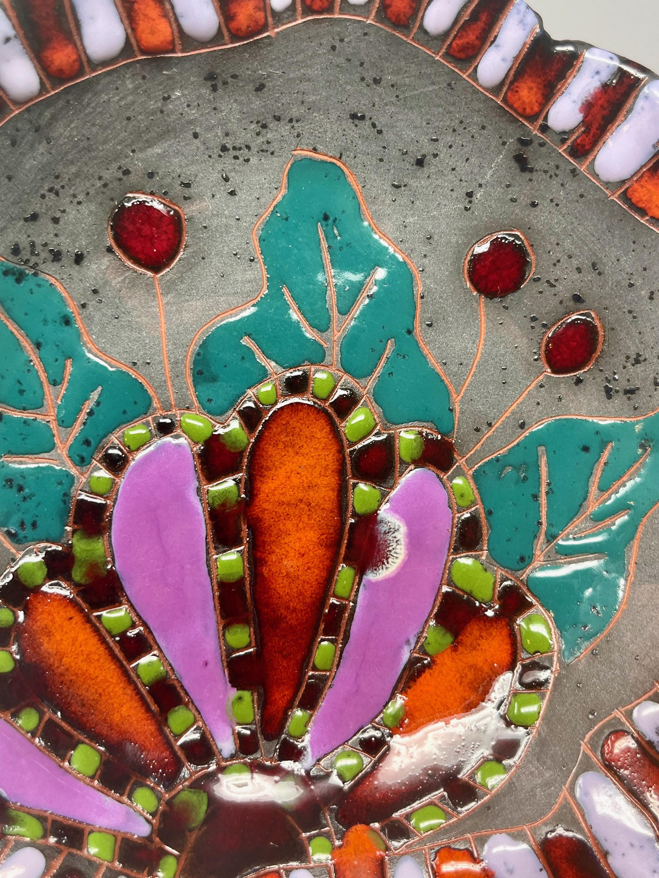 カラフルなヴィンテージテラコッタ皿 - Etsy 日本