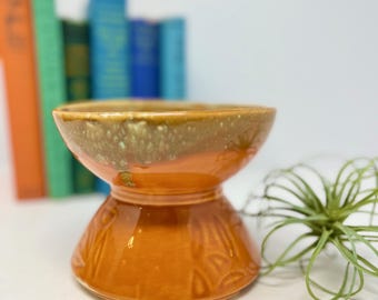 Vintage Orange Drip Glaze Planter