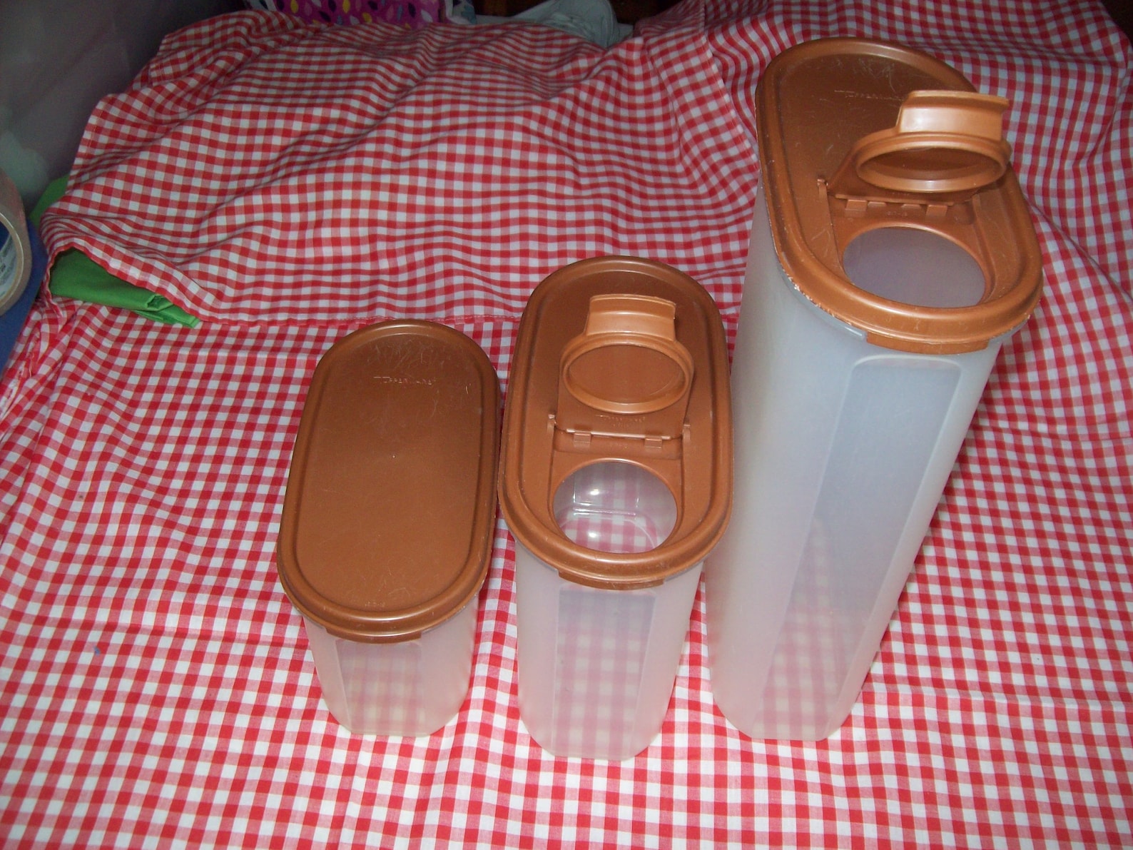 3 vtg TUPPERWARE MODULAR MATES mit braunen Deckeln 2 Deckel | Etsy