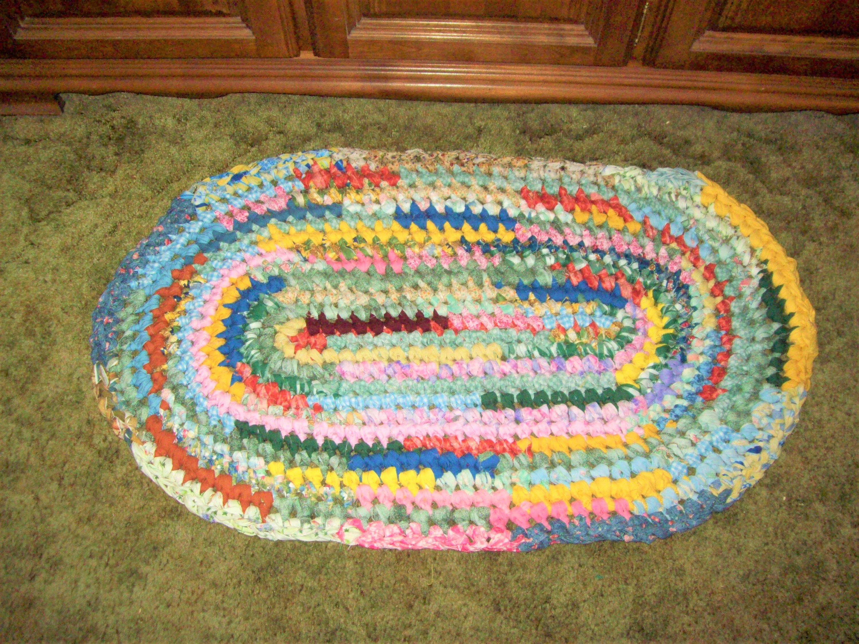 OVAL RAG RUG Handmade by me Dec 2020 all cotton recycled new Etsy