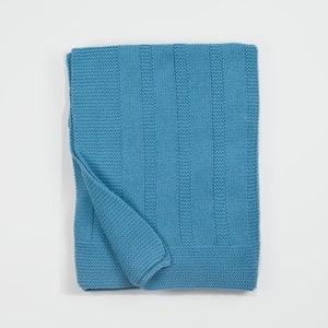 Organic cotton hand knit baby blanket