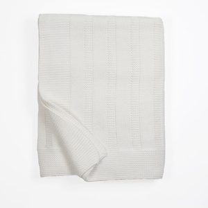 Organic cotton hand knit baby blanket