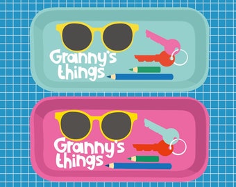 Melamine Tray - Granny's Things - Desk Tidy / Tea Tray - Made in the UK