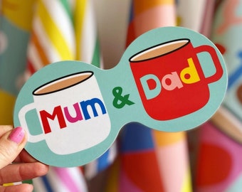 Mum and Dad Double Coaster - Melamine - Limited Edition - Made in the UK