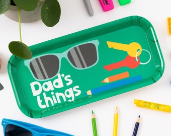 Melamine Tray - Dad's / Papa's Things - Desk Tidy / Tea Tray - Made in the UK