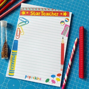 SECONDS Teacher gift notepad A5 size Recycled paper Star Teacher 1