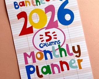 SECONDS! 2026 Monthly Family / Business Planner - A3 size - Ban The Beige - Bright Motivational Illustrations - Uncoated recyclable paper