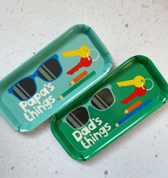 Melamine Tray - Dad's / Papa's Things - Desk Tidy / Tea Tray - Made in the UK