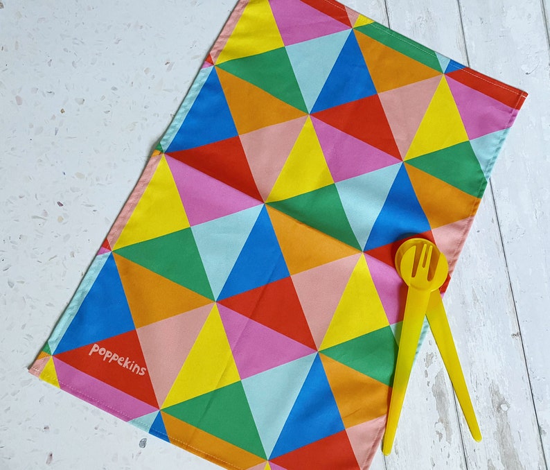 LAST ONES Colourful Tea Towel Geometric Limited Edition 100% cotton Made in the UK image 2