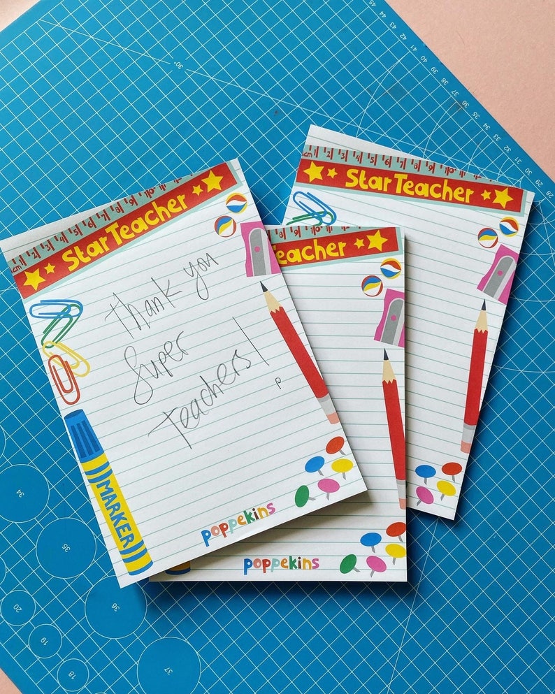 SECONDS Teacher gift notepad A5 size Recycled paper Star Teacher 3