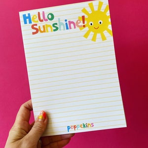 SALE Hello Sunshine notepad A5 size Recycled paper image 2