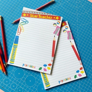 SECONDS Teacher gift notepad A5 size Recycled paper Star Teacher 2