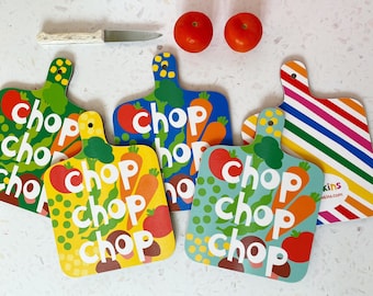 Chop Chop Melamine Chopping Board with vegetable design - Made in the UK