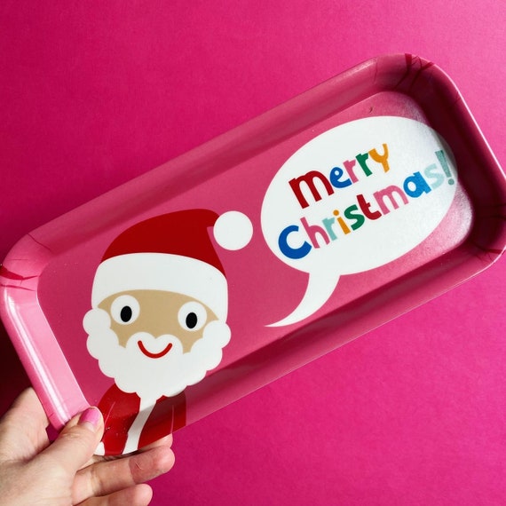 SECONDS Christmas Melamine Tray Colourful Desk Tidy Snack or Tea Tray Made in the UK Etsy UK