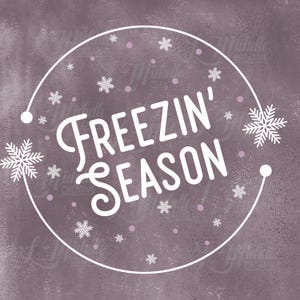 Freezin Jahreszeit mit Rosa Punkten und Schneeflocken PNG