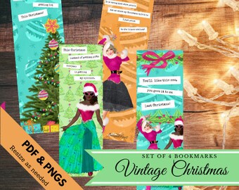 Vintage Christmas Collage Bookmarks - Digital Bookmarks - Digital Download - Bookmark - Watercolor Bookmarks - Funny Bookmarks - Memes