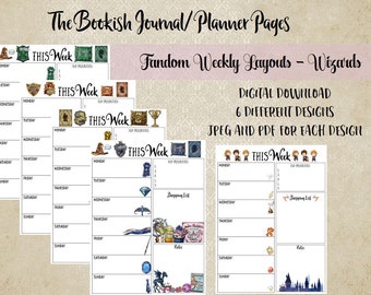 Digital Planner - Weekly Layout- Fandom Planner -Wizards  - Digital Download - Planner Download - Journal Download