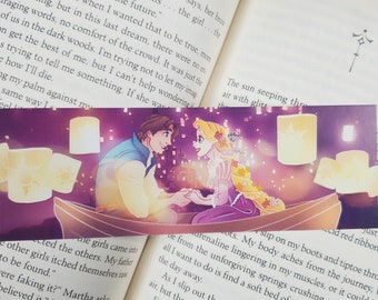 Long Hair Princess Lantern Scene Bookmark
