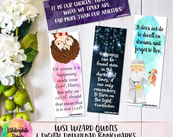 The Wise Wizard  Literature Bookmarks - Digital Bookmarks - Digital Download - Bookmark - Watercolor Bookmarks - Character Bookmarks