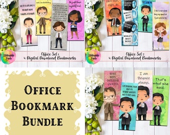 Office People BUNDLE AND SAVE Bookmarks - Digital Bookmarks - Digital Download - Bookmark - Watercolor Bookmarks - Character Bookmarks