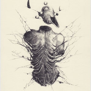 Original graphite illustration (8x10 inches) aknifeforyourbones