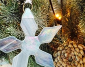 Christmas Tree Star,  White Iridescent Christmas Star  Christmas Tree Decoration, Tree Star