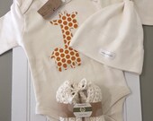 Baby Gift Set Giraffe with Handmade items ORGANIC