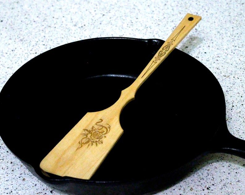 Wooden Spatula for NonStick Frying Pan Utensils ash tree rose Etsy