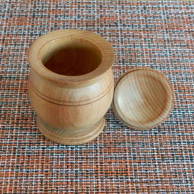Wooden spices box or salt box Kitchen container for bulk