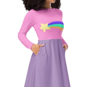 POCKETS! Mabel-inspired cosplay dress | halloween costume dress long sleeve rainbow gravity falls disneybound