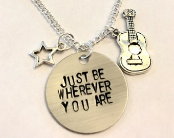 Steven Universe Inspired Hand-Stamped Necklace - "Just Be Wherever You Are"
