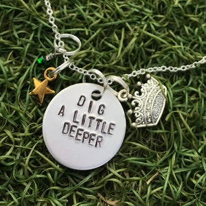 Princess and the Frog Tiana Inspired Hand-Stamped Necklace Dig A Little Deeper image 1