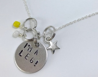 Voltron Legendary Defender Hunk Inspired Hand-Stamped Necklace - "I'm A Leg!"
