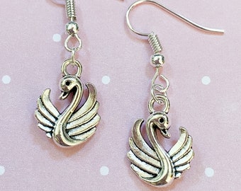 Double-Sided Swan Earrings