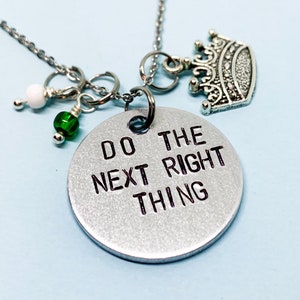 Disney Frozen 2 Anna Inspired Hand-Stamped Necklace - "Do the Next Right Thing"