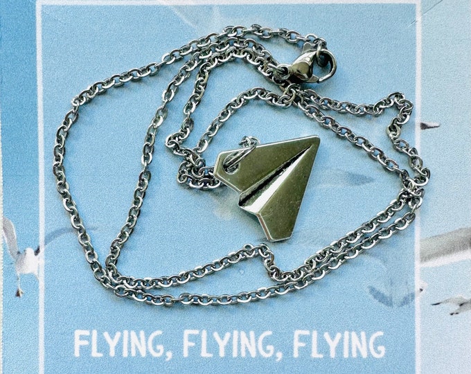 Paper Airplane Necklace, Taylor Neclace, 1989 Necklace, Are we out of the woods, Taylor Costume, Eras Outfit, Swift Necklace, Eras Jewelry