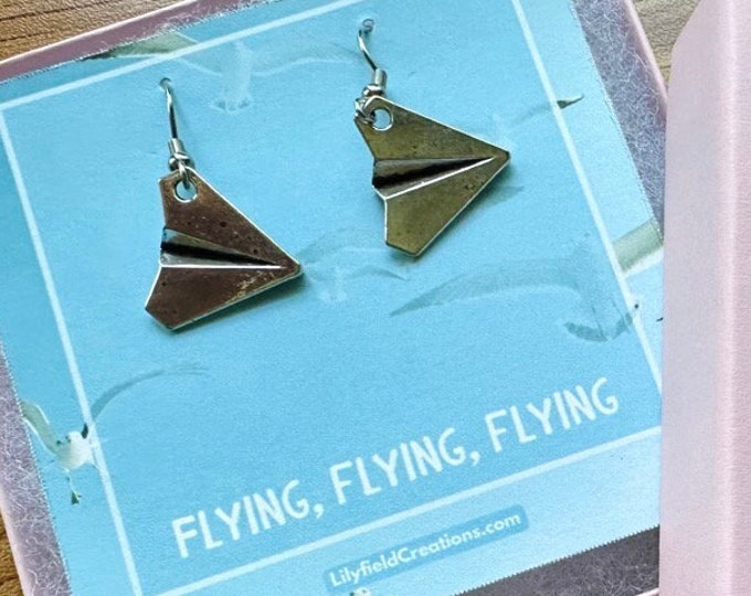 Paper Airplane Earrings, Taylor Earrings, 1989 Earrings, Are we out of the woods, Taylor Costume, Eras Outfit, Swift Earrings, Eras Jewelry