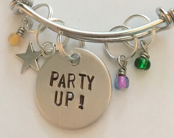Disney Parks Disney World Parade Show Move It Shake It Dance and Play It Street Party Inspired Bangle Bracelet - "Party Up!"