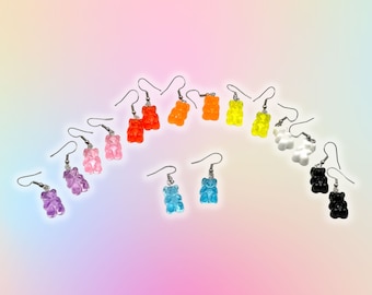 Gummy Bear Nickel-Free Earrings Stainless Steel Novelty Funny Gift Candy Gummi Bears