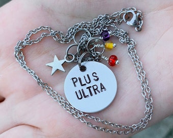 PlUS ULTRA - Hero Academia Inspired Hand-Stamped Necklace