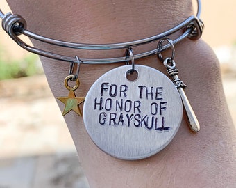 For The Honor Of Grayskull - SheRa Inspired Hand-Stamped Fan-Made Bangle