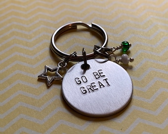 Voltron Legendary Defender Pidge Inspired Hand-Stamped Keychain: "Go Be Great"