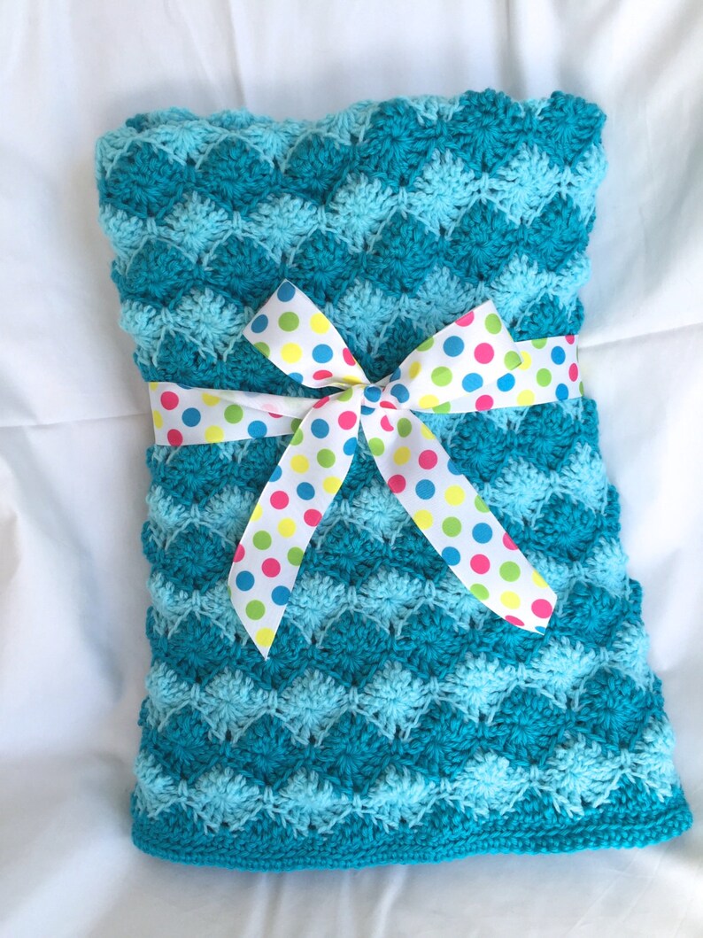 Baby Blanket Turquoise & Aquamarine Diamonds Etsy