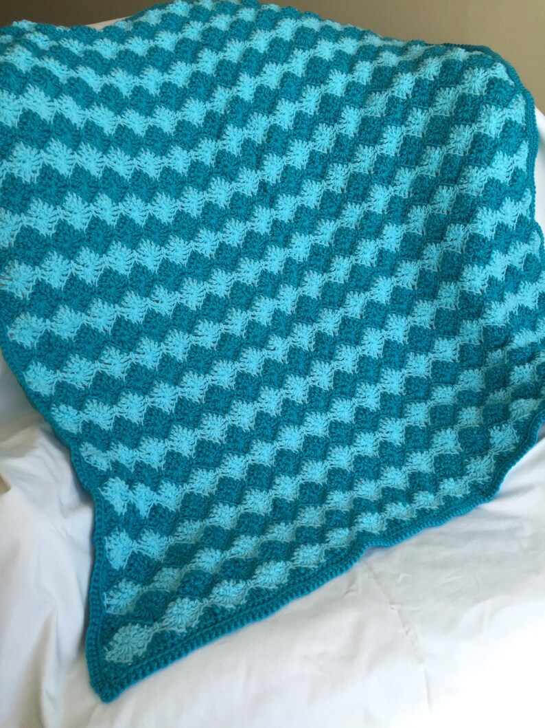 Baby Blanket Turquoise & Aquamarine Diamonds Etsy
