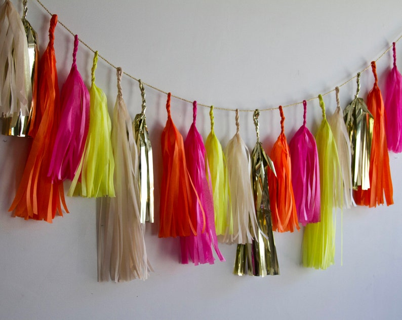 Electric Tassel Garland Modern Party Decor Summer Party Etsy