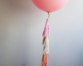 Dakota Balloon with Fringe, Geronimo Balloon, Giant Balloon with Tassels,  Balloon with Tassel Garland, Pink Balloon with Tassels