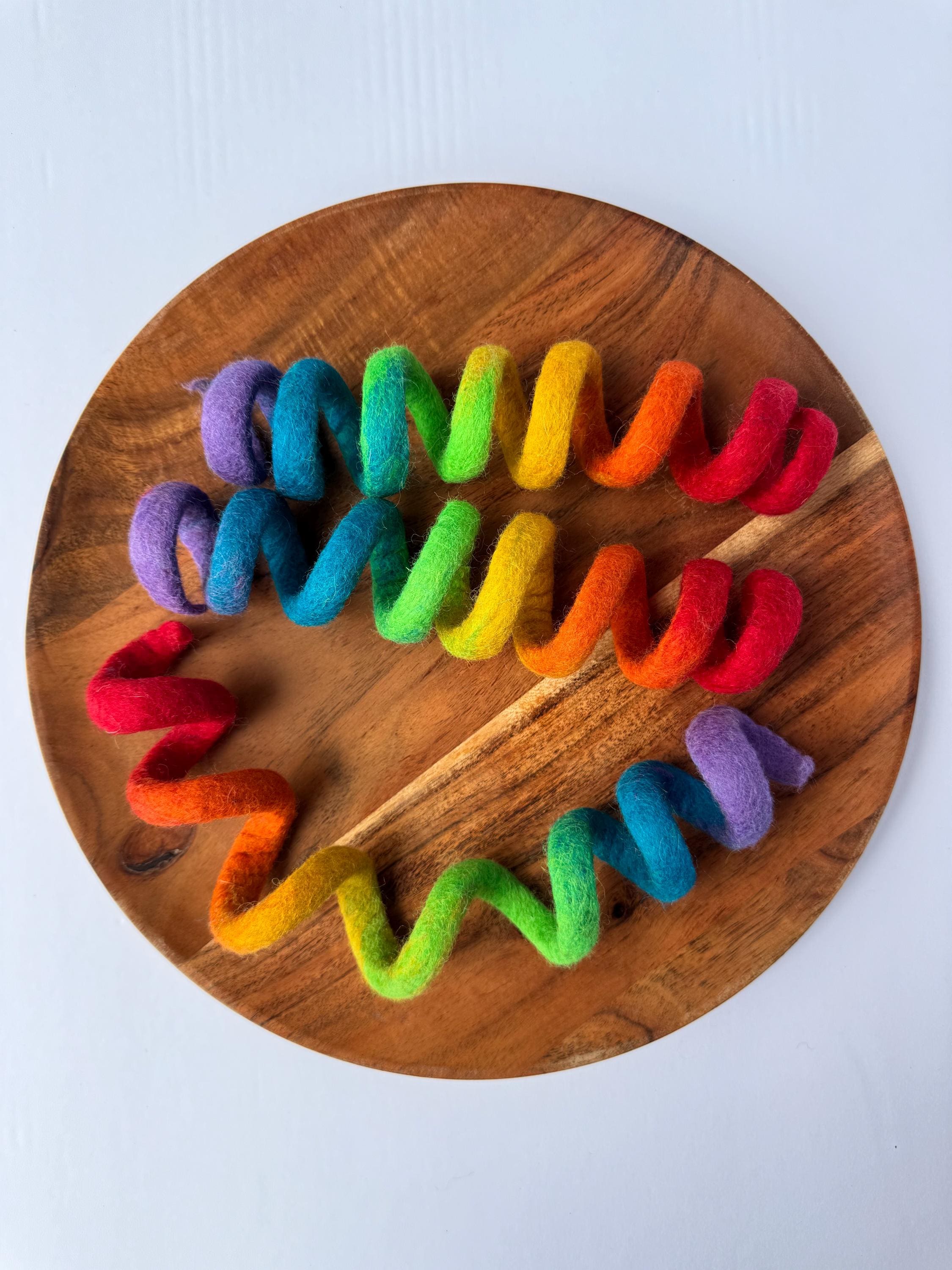 Rainbow Wool Felt Spring Cat Toy: Eco-friendly, Hand Felted - Etsy