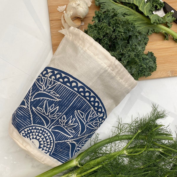 Produce Bag Tall | fabric veggie bag reusable shopping bag for fruit and vegetables